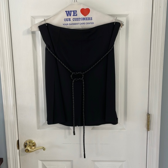 Burberry Black Skirt w Rope Belt Size US 10 - Picture 2 of 6